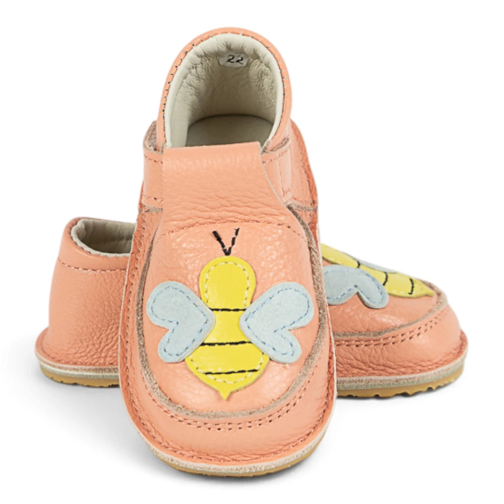 Pantofi barefoot din piele naturala Corai Albinuta