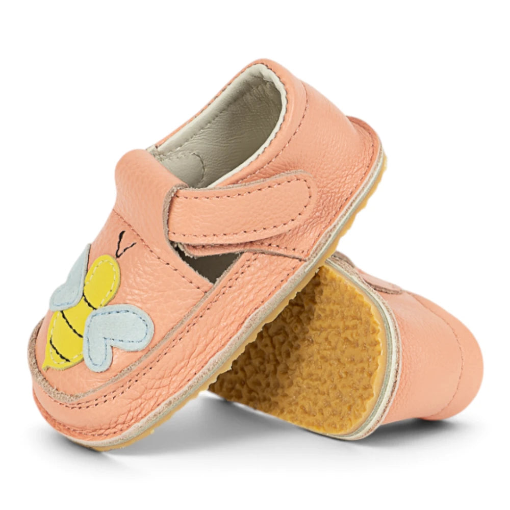 Pantofi barefoot din piele naturala Corai Albinuta