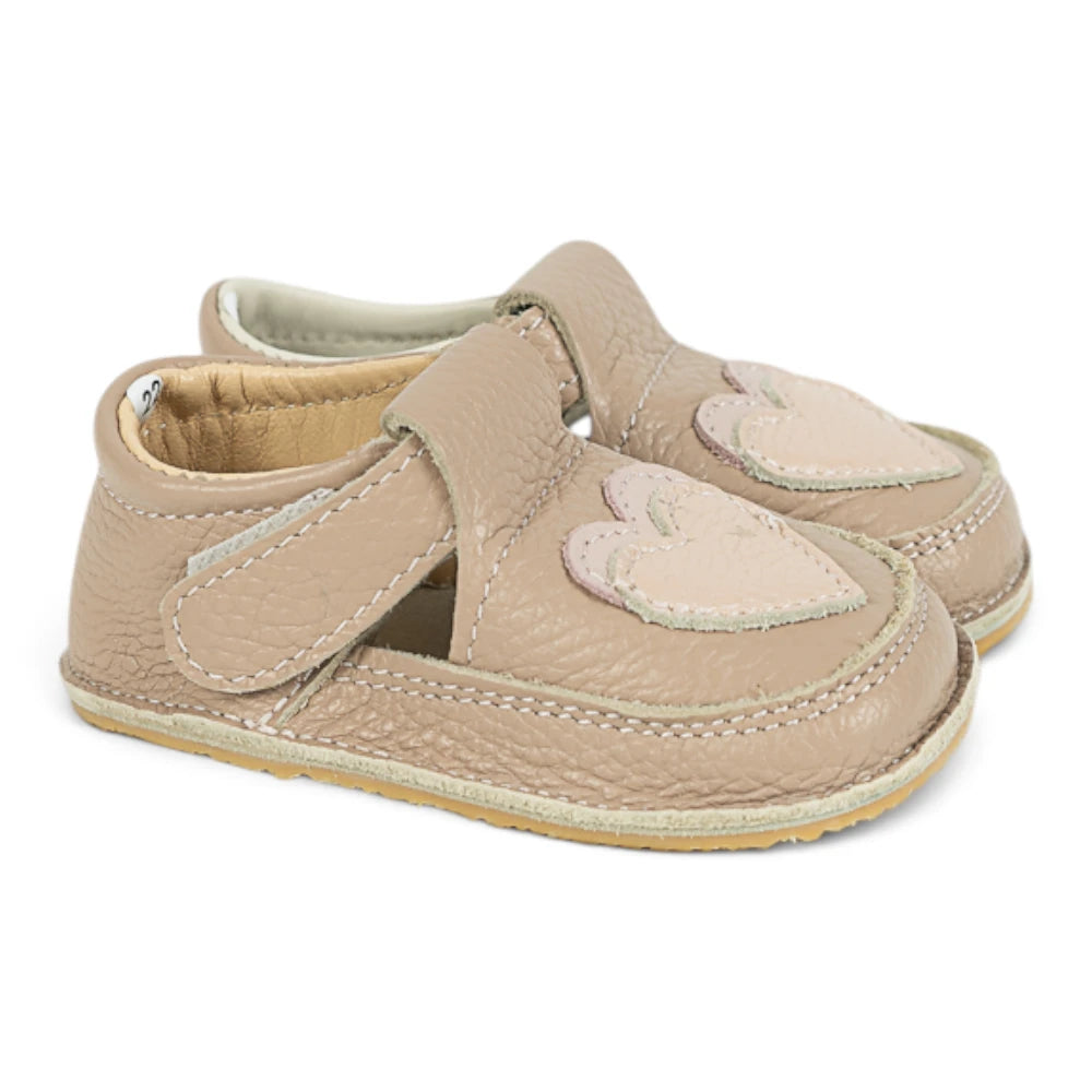 Pantofi barefoot din piele naturala Capuccino Love