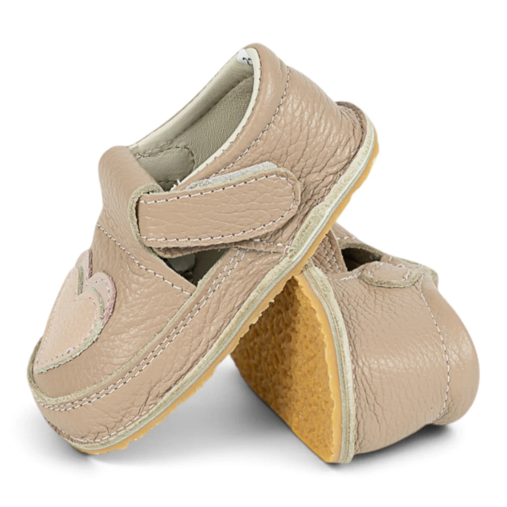 Pantofi barefoot din piele naturala Capuccino Love