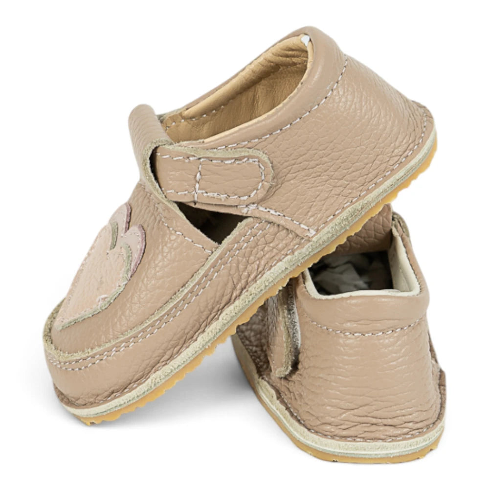 Pantofi barefoot din piele naturala Capuccino Love