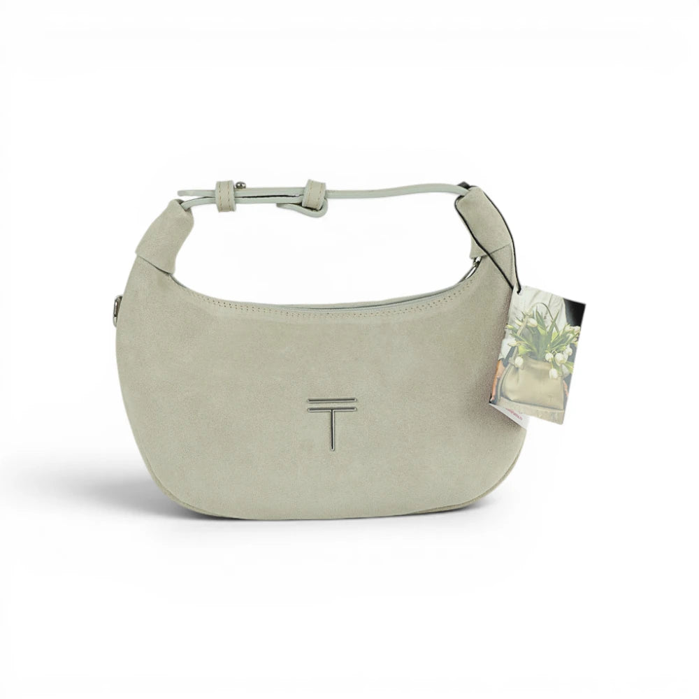 Geanta din piele naturala SUEDE ivory Mini Moon Imagine principală a produsului