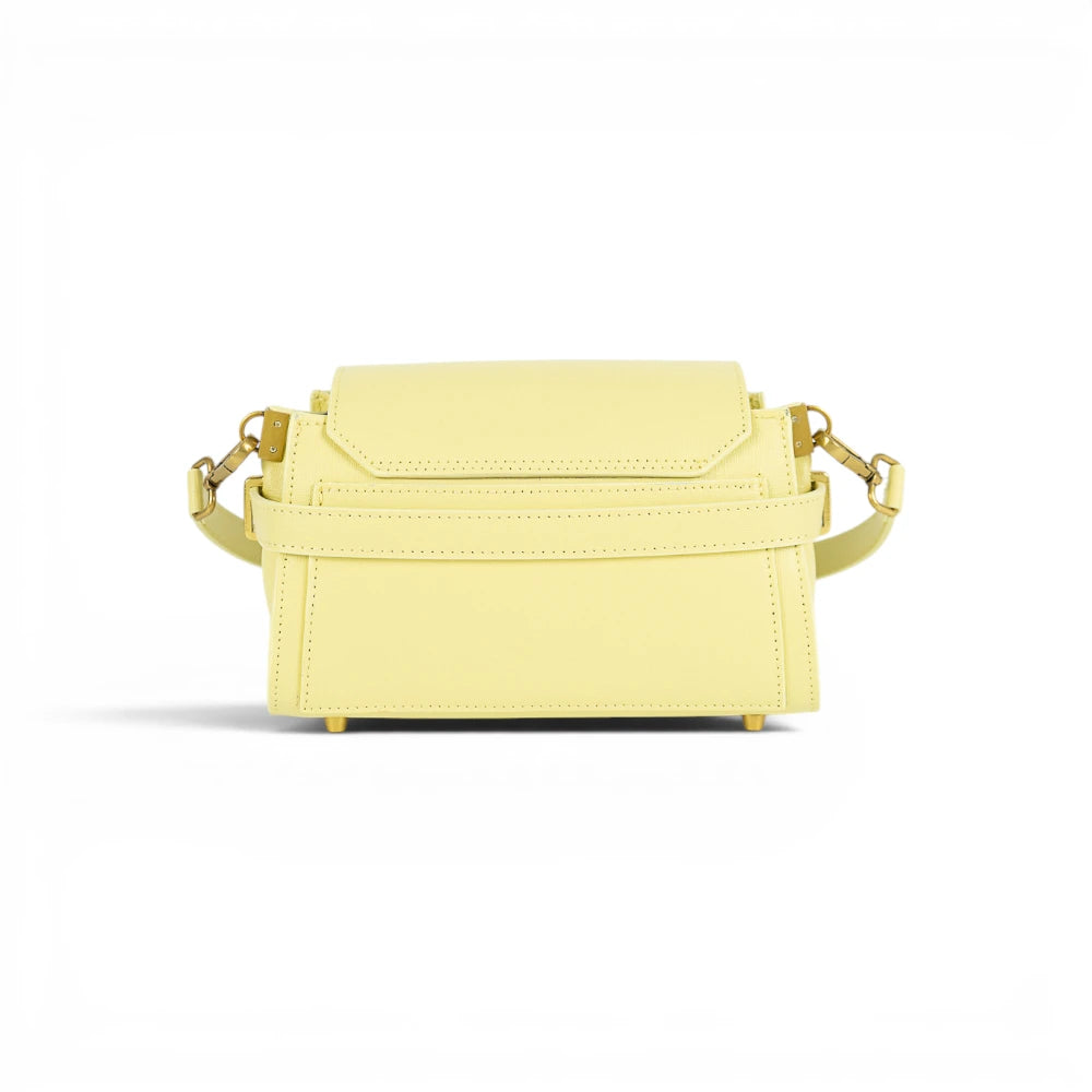 Geanta din piele naturala Saffiano Butter Yellow Mini BELLA