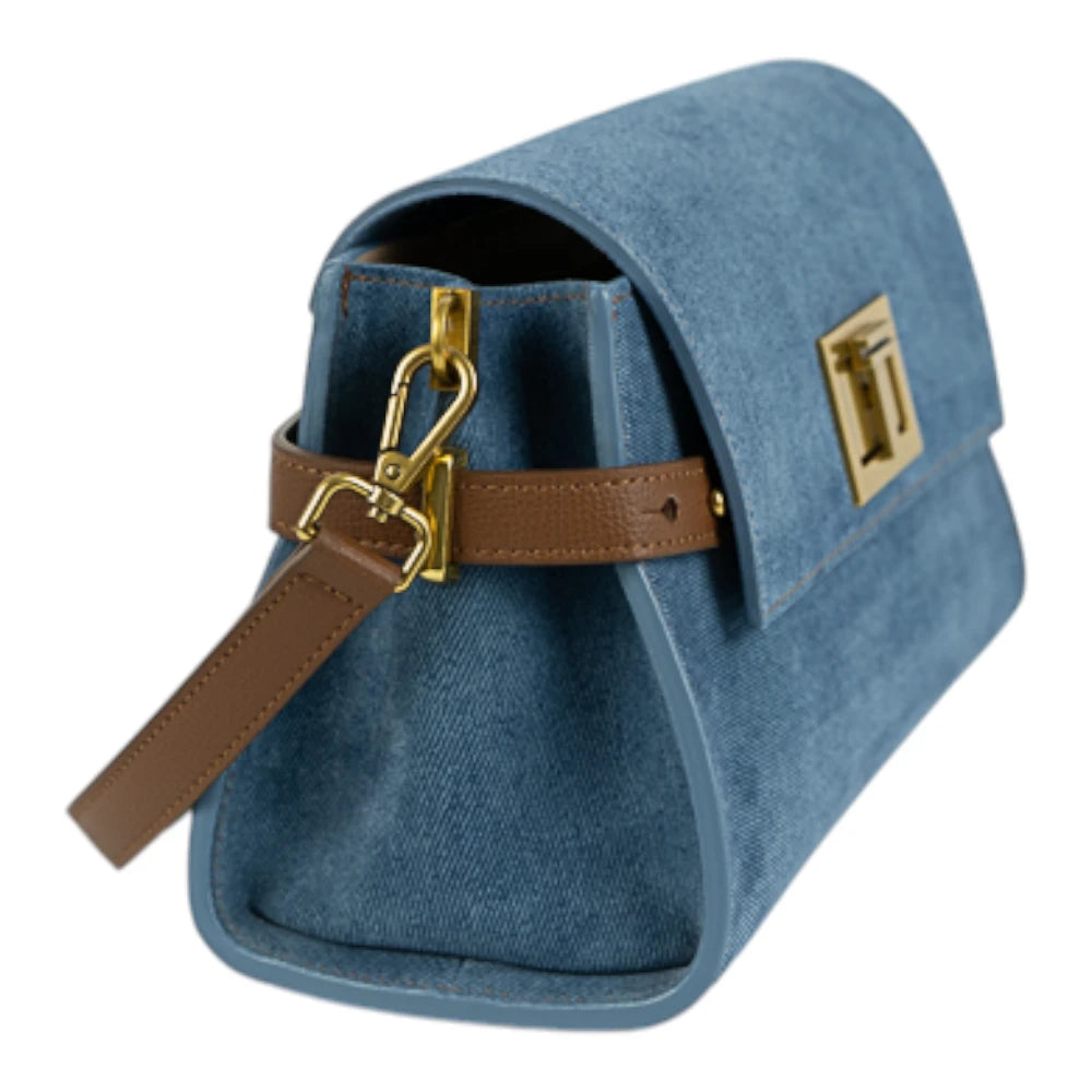 Geanta din piele naturala Suede Blug Santorini Bella