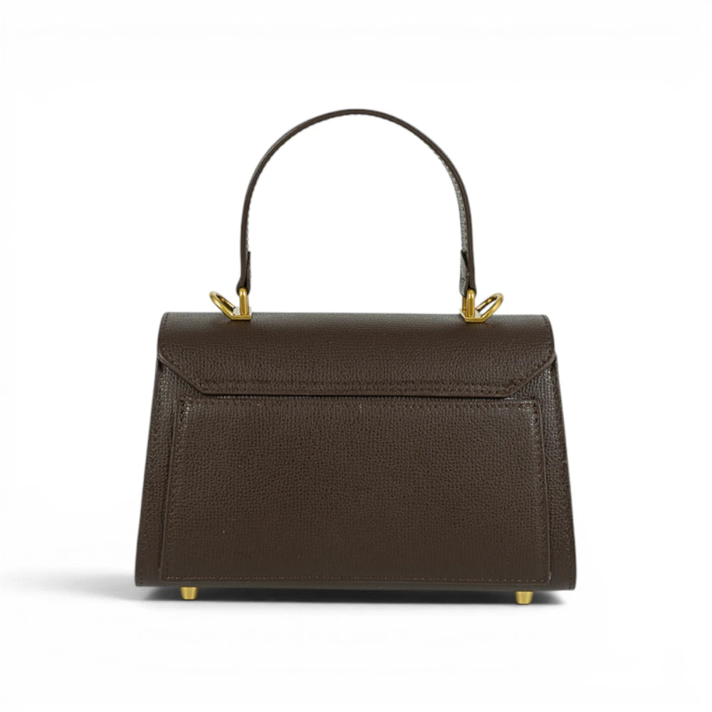 Geanta din piele naturala Parmellato Chocolate Mini Grace