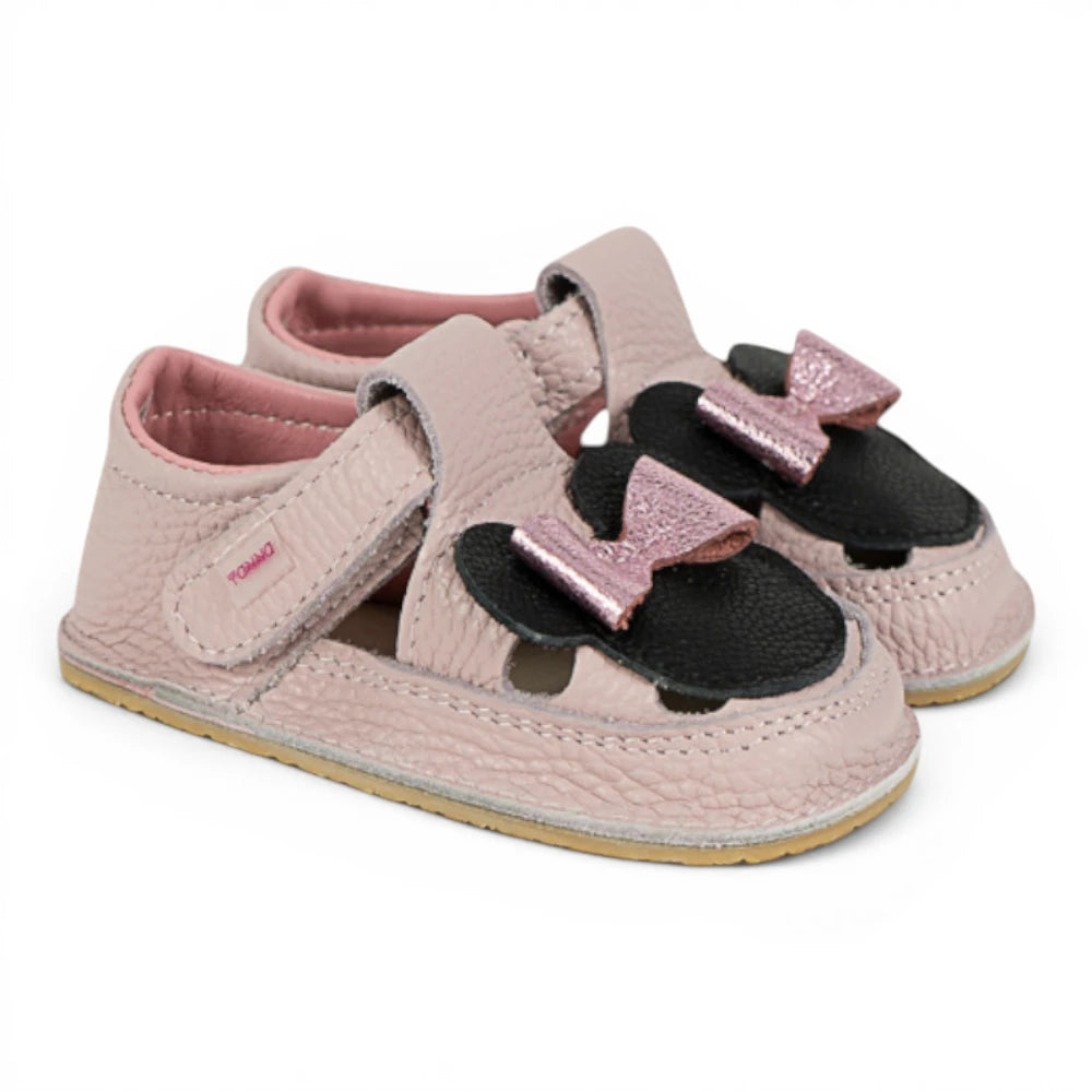 Sandale barefoot din piele naturala Lila Roz pudrat Minnie Imagine secundară a produsului