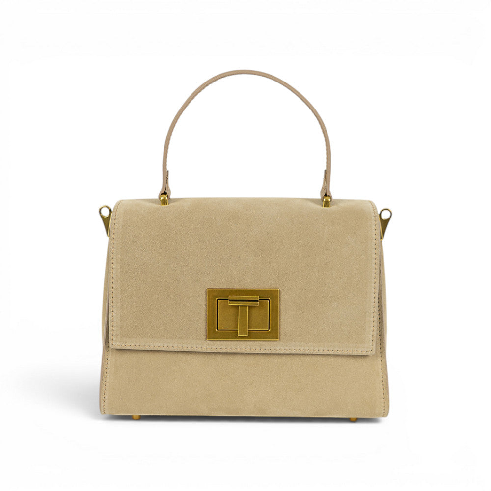 Geanta din piele naturala Suede Capuccino MINI POLINE