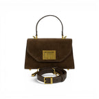 Geanta din piele naturala Suede Chocolate Mini Grace