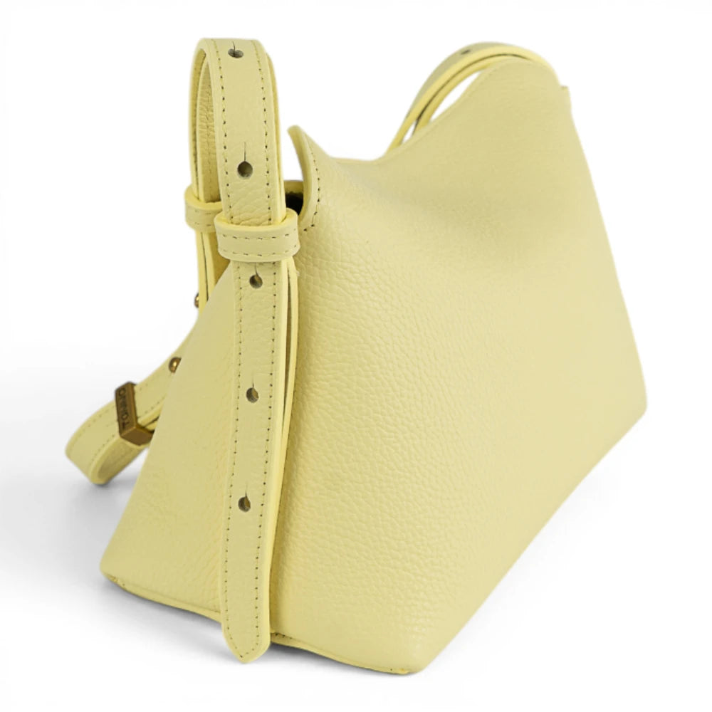 Geanta din piele naturala Vanilla yellow London