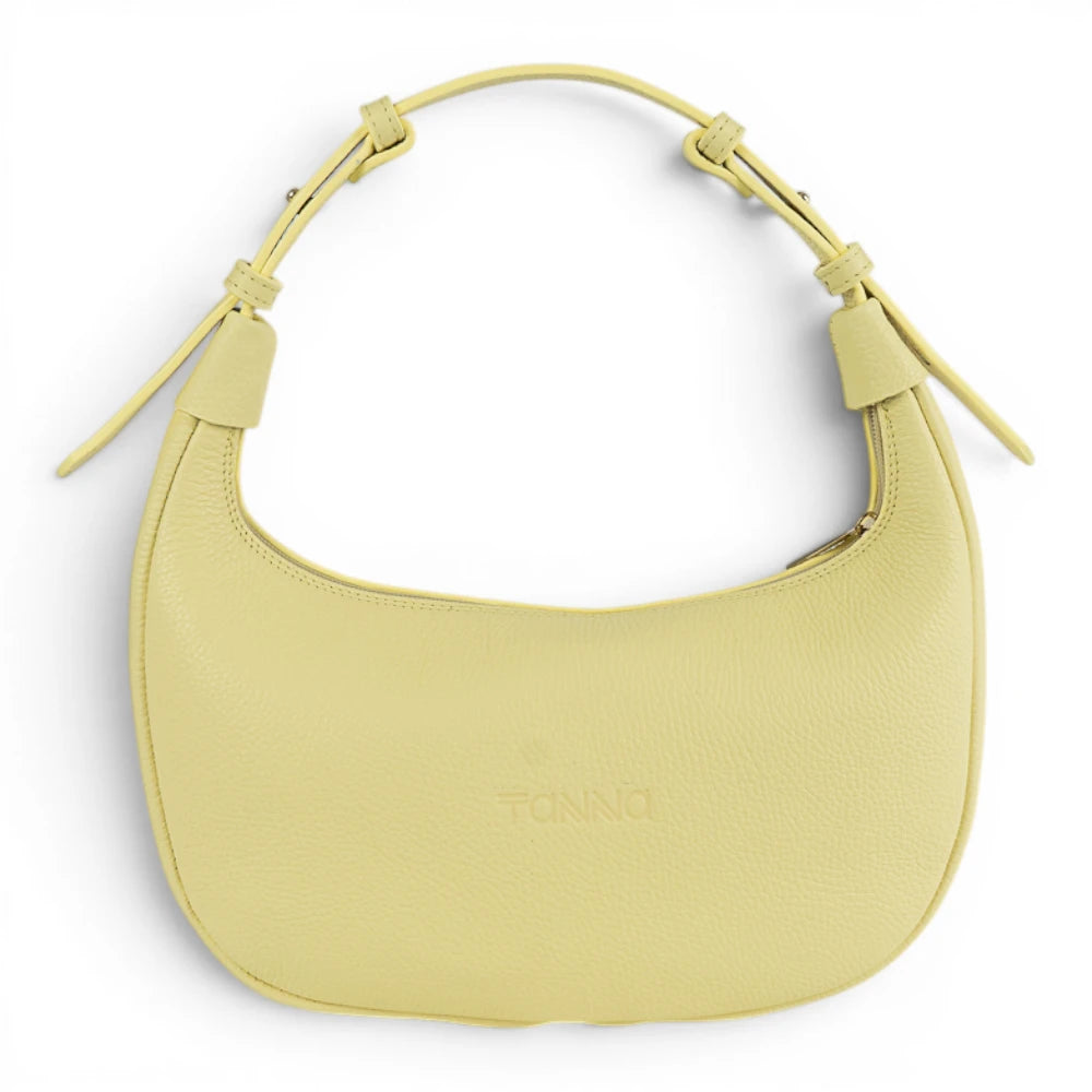Geanta din piele naturala Vanilla yellow Moon Medium
