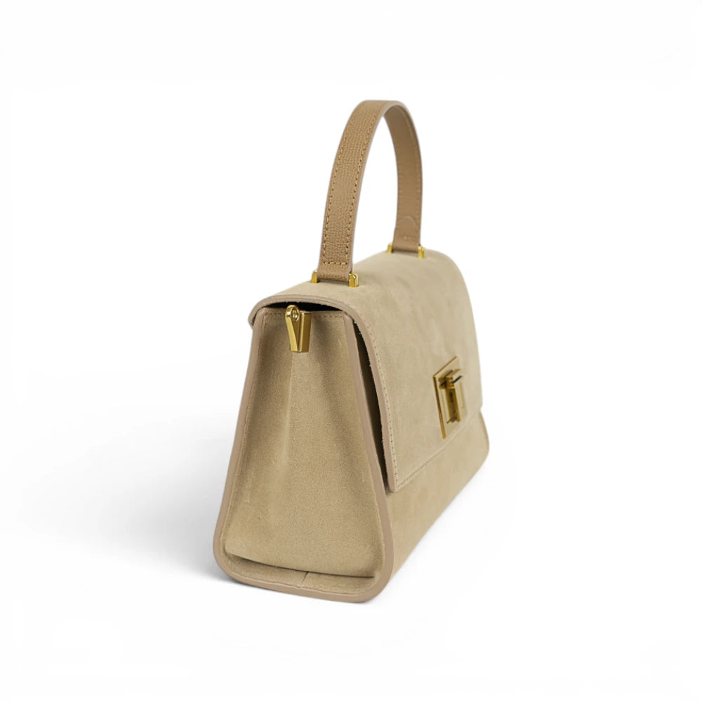Geanta din piele naturala Suede Capuccino MINI POLINE
