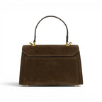 Geanta din piele naturala Suede Chocolate Mini Grace