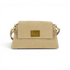 Geanta din piele naturala Suede Caramel Bella
