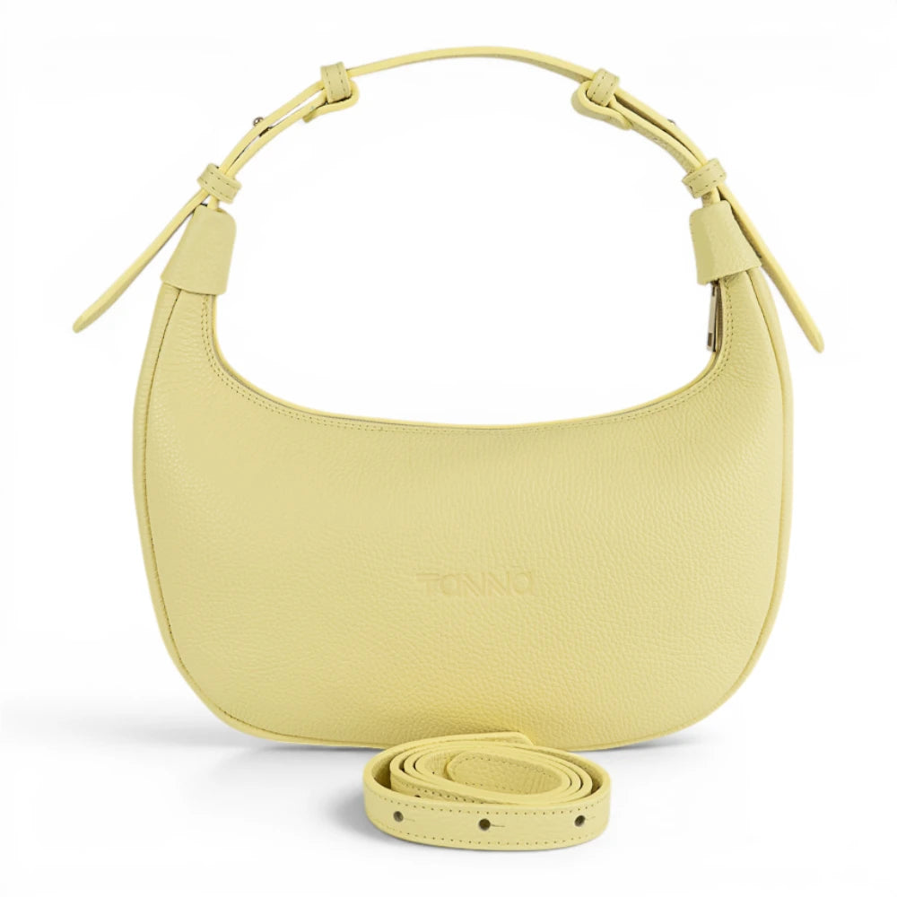 Geanta din piele naturala Vanilla yellow Moon Medium