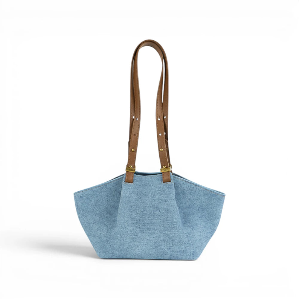Geanta din piele naturala Suede BLUG SKY  ESTELLE Mini