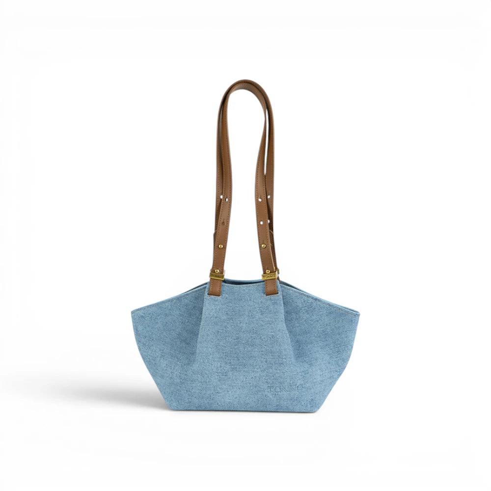 Geanta din piele naturala Suede BLUG SKY  ESTELLE Mini Imagine secundară a produsului