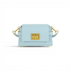 Geanta din piele naturala texturata Baby blue Mini BELLA