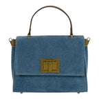 Geanta din piele naturala Suede Blug  Santorini MINI POLINE