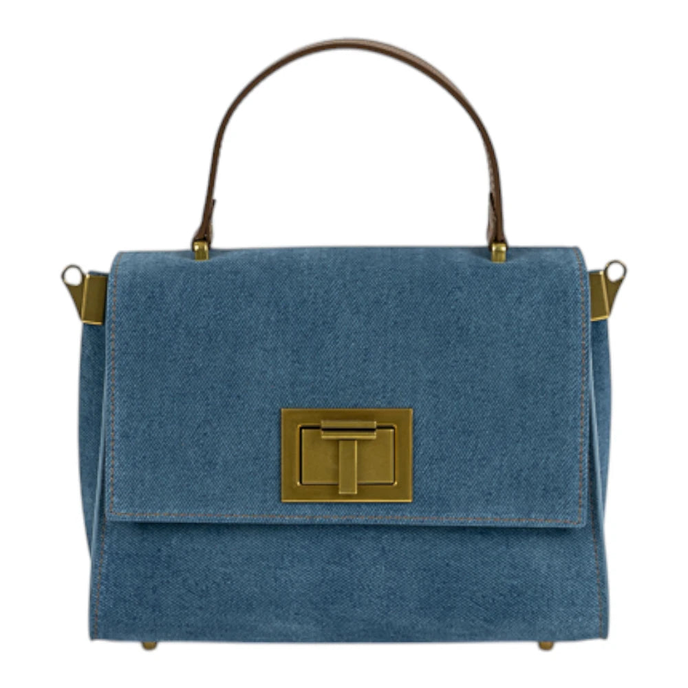 Geanta din piele naturala Suede Blug  Santorini MINI POLINE