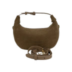 Geanta  din piele naturala Suede Caramel Mini Moon