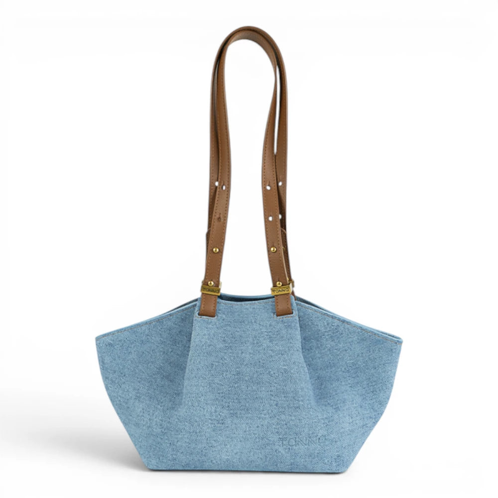 Geanta din piele naturala Suede BLUG SKY  ESTELLE Mini Imagine principală a produsului
