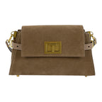 Geanta din piele naturala Suede Caramel Bella