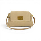 Geanta din piele naturala Suede Caramel Bella