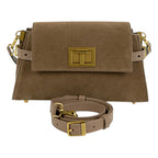 Geanta din piele naturala Suede Caramel Bella