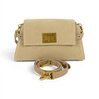 Geanta din piele naturala Suede Caramel Bella