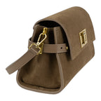 Geanta din piele naturala Suede Caramel Bella