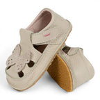 Sandale barefoot din piele naturala Crem rose Fluturas