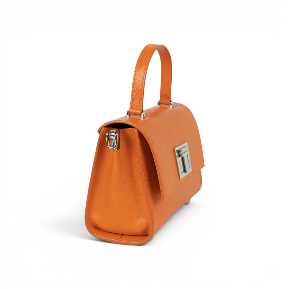 Geanta din piele naturala ORANGE MINI POLINE editie limitata