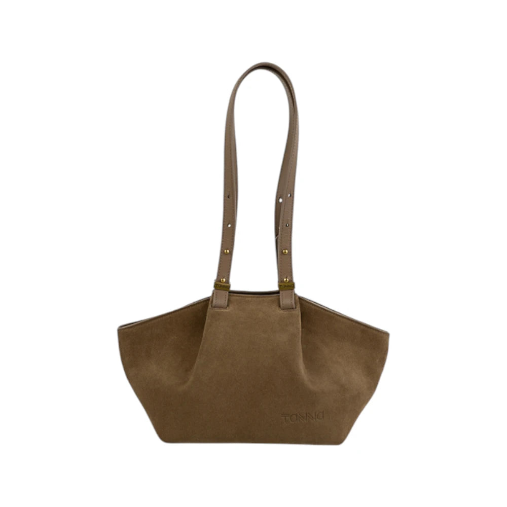 Geanta din piele naturala Suede Caramel ESTELLE Mini Imagine principală a produsului