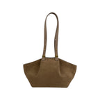 Geanta din piele naturala Suede Caramel ESTELLE Mini