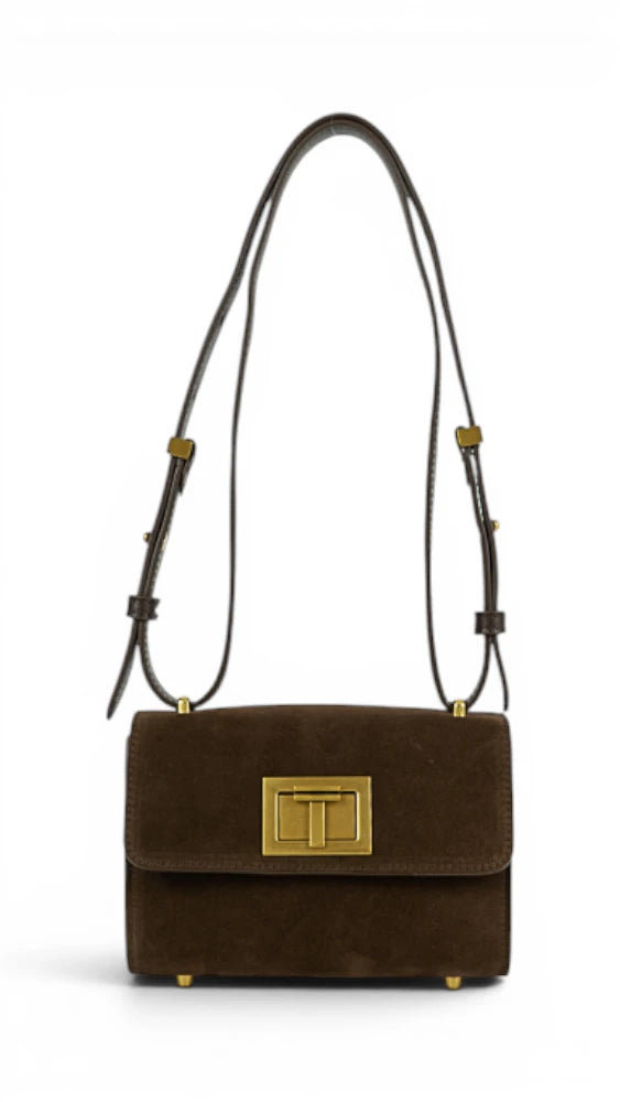 Geanta din piele naturala Suede Chocolate Sophie Imagine secundară a produsului