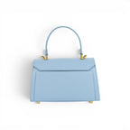 Geanta din piele naturala bizonata Baby Blue Mini Grace