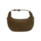 Geanta  din piele naturala Suede Caramel Mini Moon