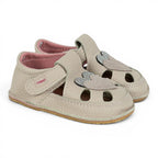 Sandale barefoot din piele naturala Crem rose  Love