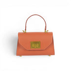 Geanta din piele naturala bizonata Terracotta Mini Grace