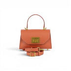 Geanta din piele naturala bizonata Terracotta Mini Grace