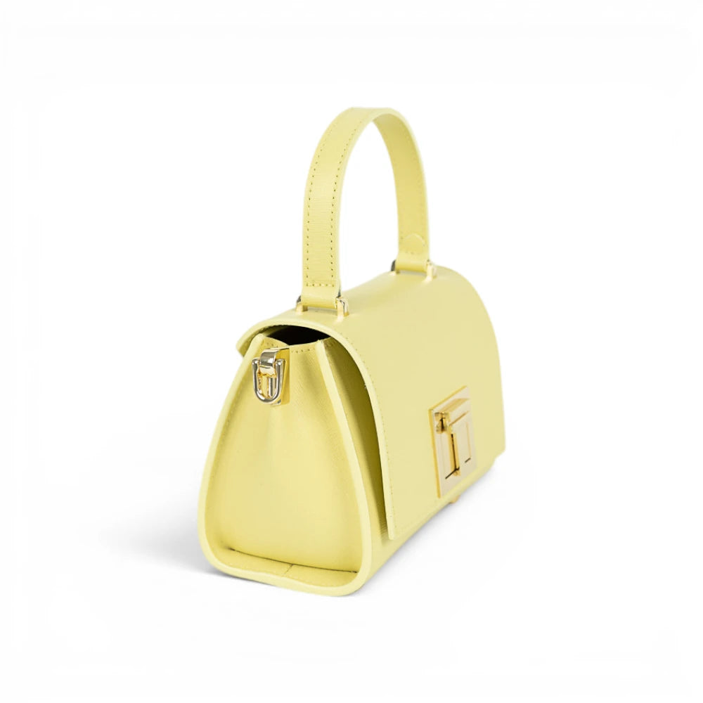 Geanta din piele naturala BUTTER YELLOW MICRO POLINE editie limitata