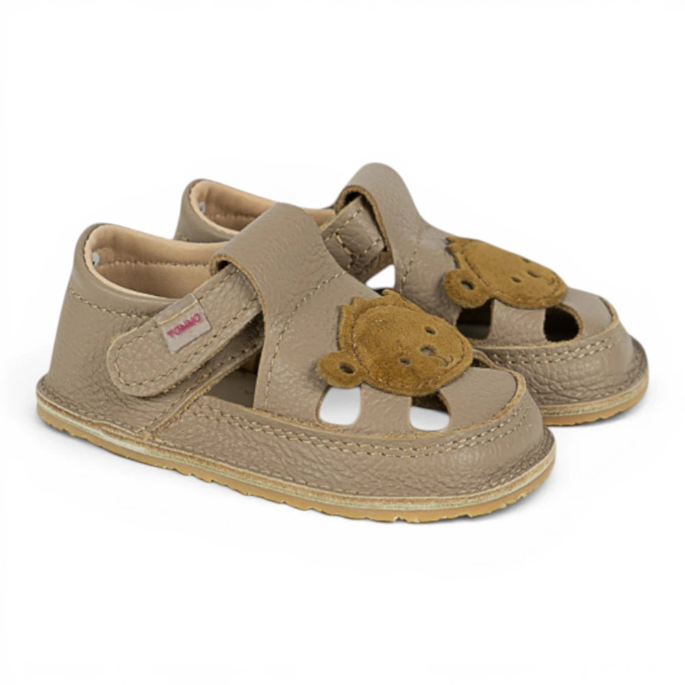 Sandale barefoot din piele naturala Bej Maimutica baiat