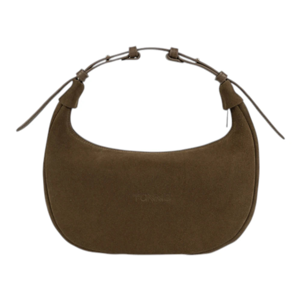 Geanta din piele naturala Suede Caramel Moon Medium