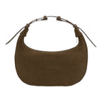 Geanta din piele naturala Suede Caramel Moon Medium