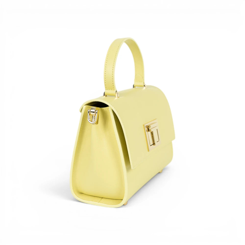 Geanta din piele naturala  BUTTER YELLOW MINI POLINE editie limitata
