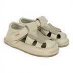 Sandale barefoot din piele naturala Crem Fluture