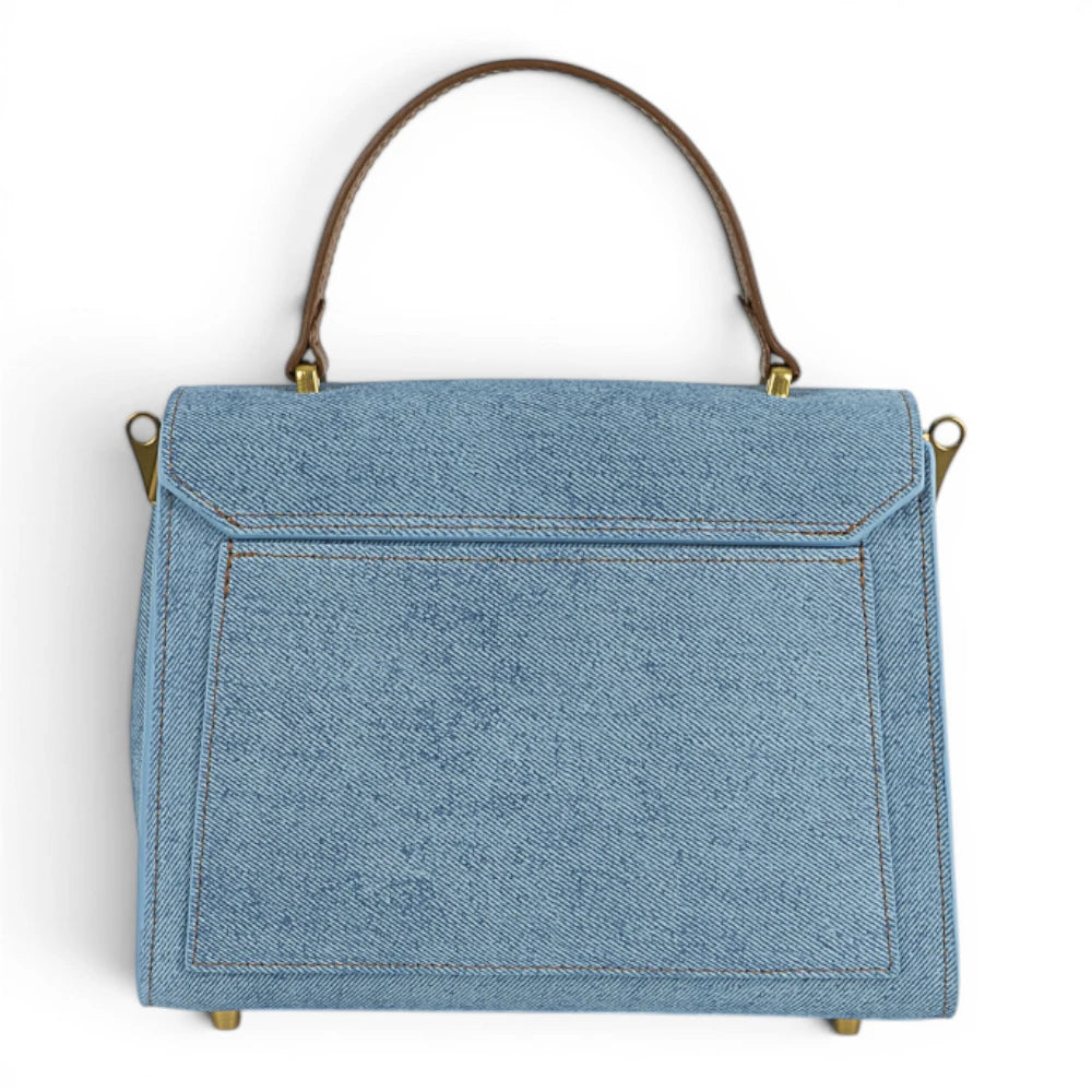 Geanta din piele naturala Suede Blug SKY MINI POLINE Imagine secundară a produsului