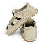 Sandale barefoot din piele naturala Crem Fluture