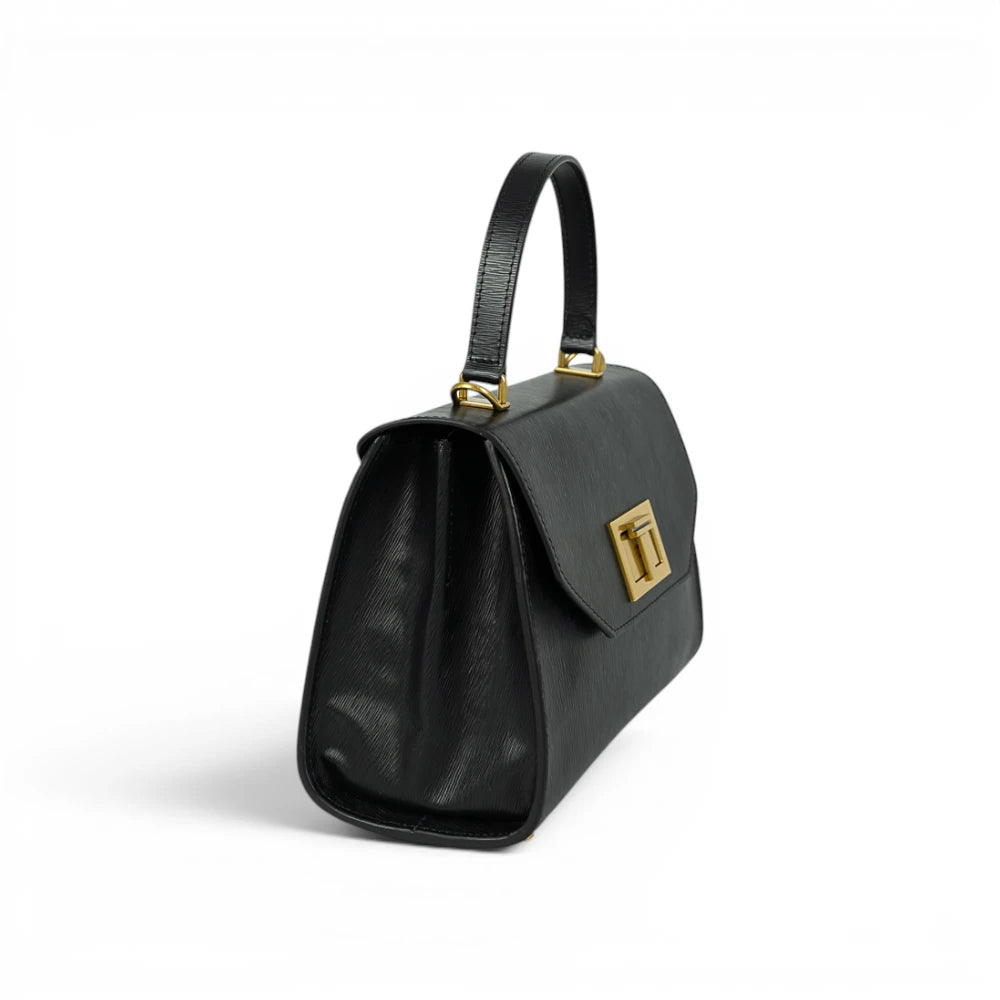 Geanta din piele naturala Saffiano Black Maxi Grace
