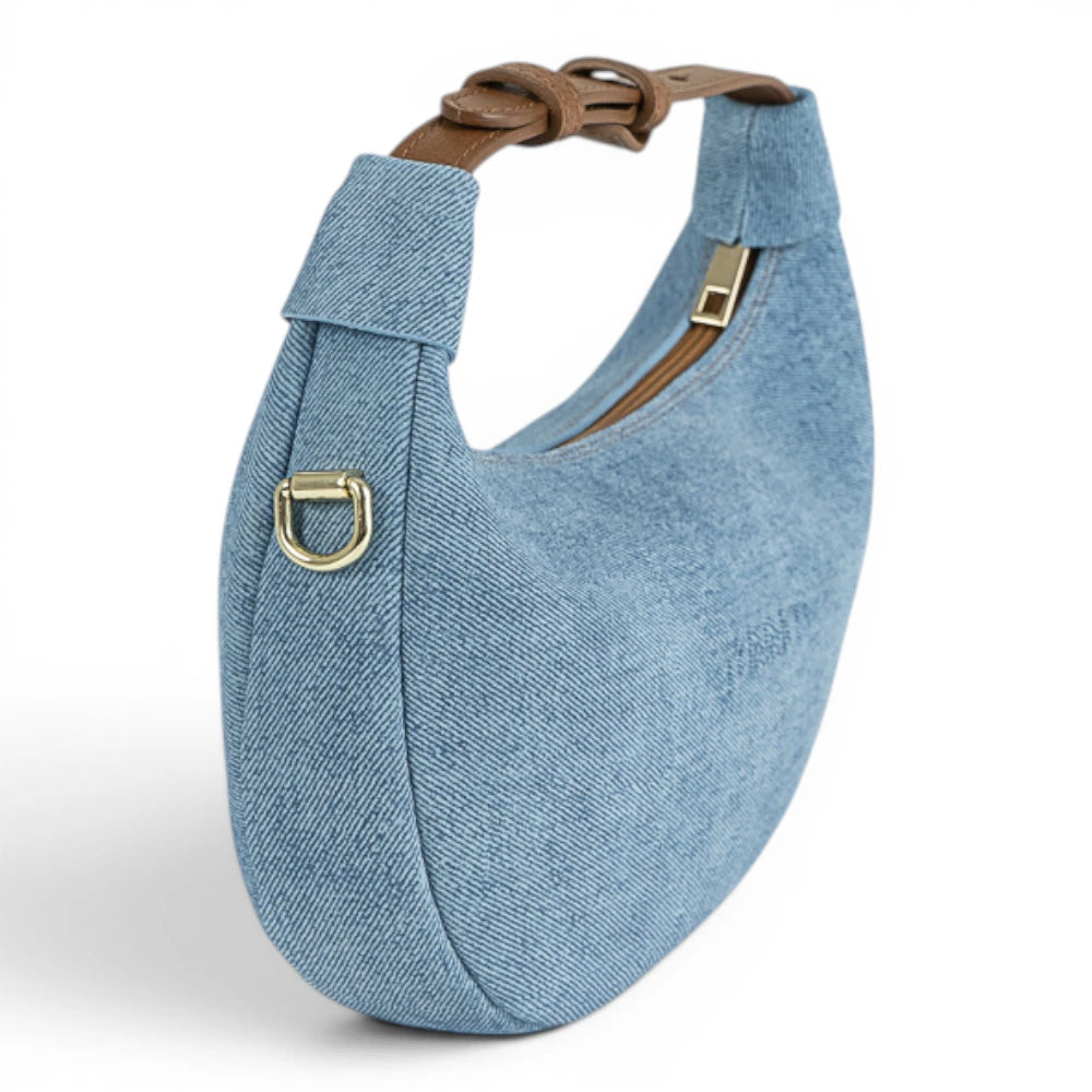 Geanta din piele naturala SKY Blug suede Mini Moon